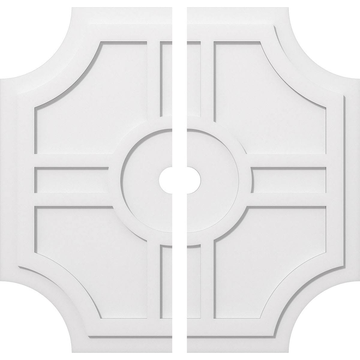 38 inchod x 3 inchid x 12 1/2 inchc x 1 inchp PVC Contemporary Ceiling Medallion Z552