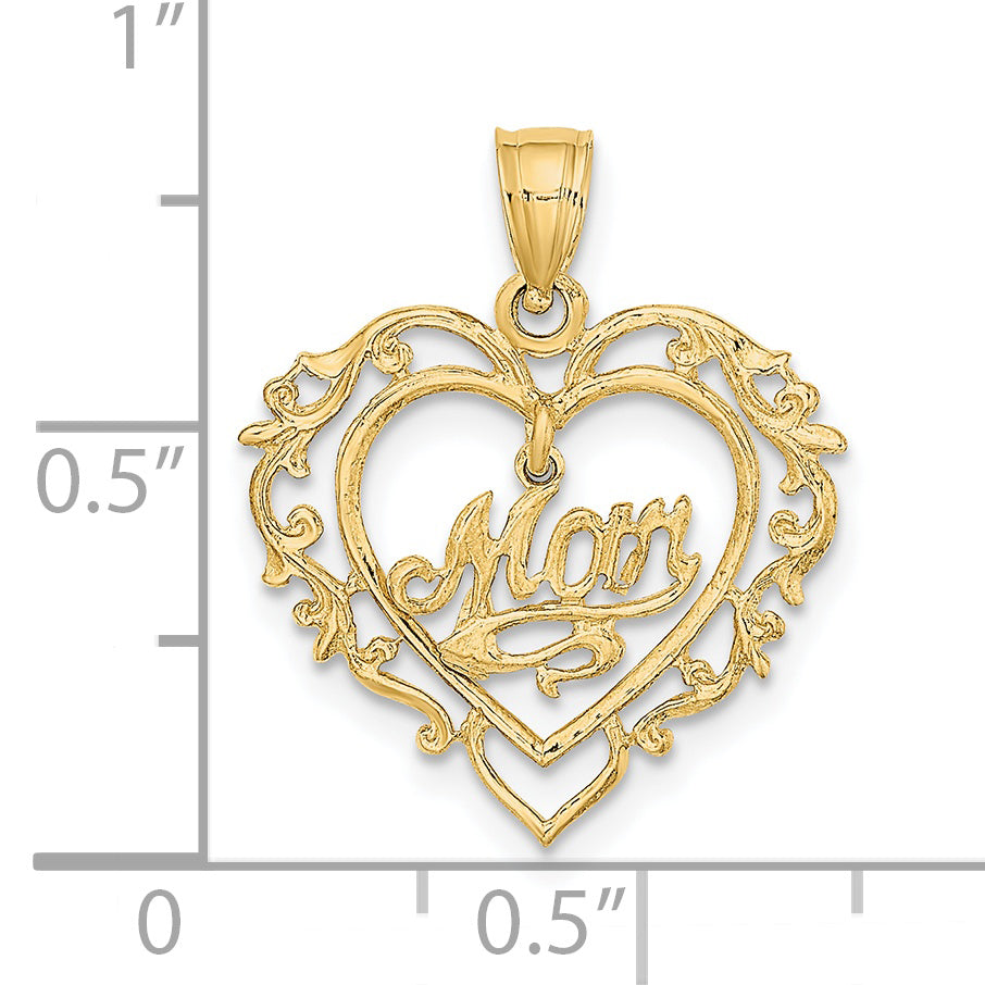 14K Yellow Gold Polished Heart Pendant Charm with 10K Yellow Gold Rope Chain Necklace 18'' Y29644