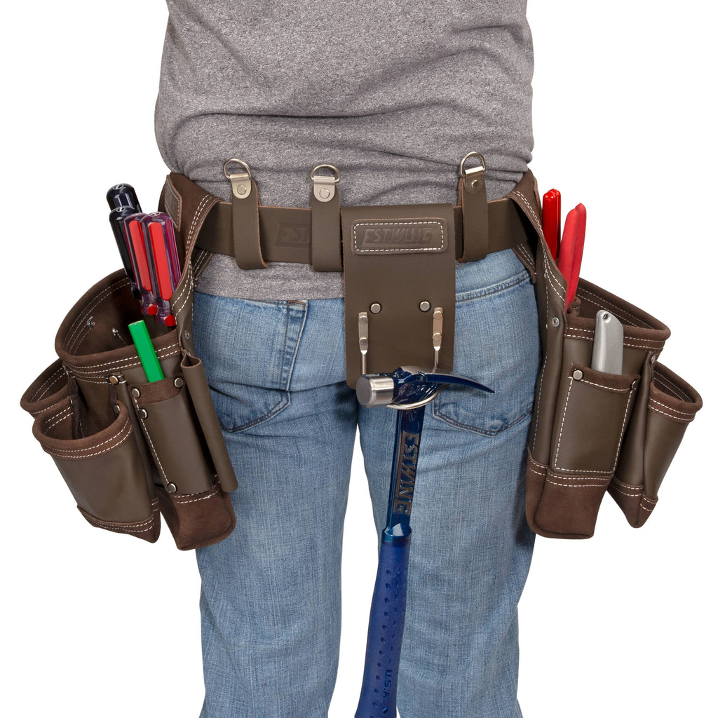 14-Pocket Leather Tool Apron E997
