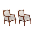 Set of 2 Wooden Dollhouse Armchairs Dark Brown Walnut Finish 1/12 Scale D3273