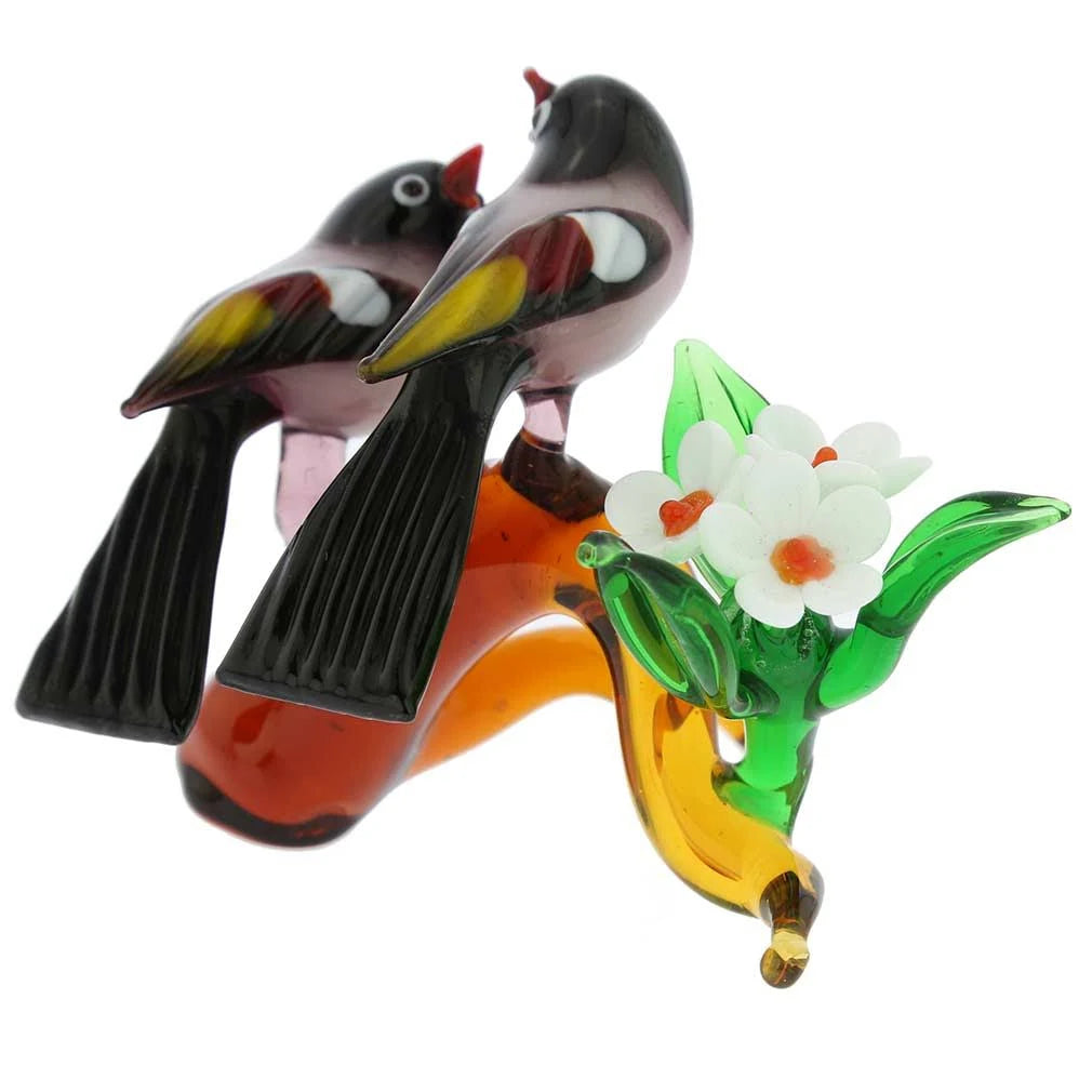 Purple Murano Glass Birds U70574