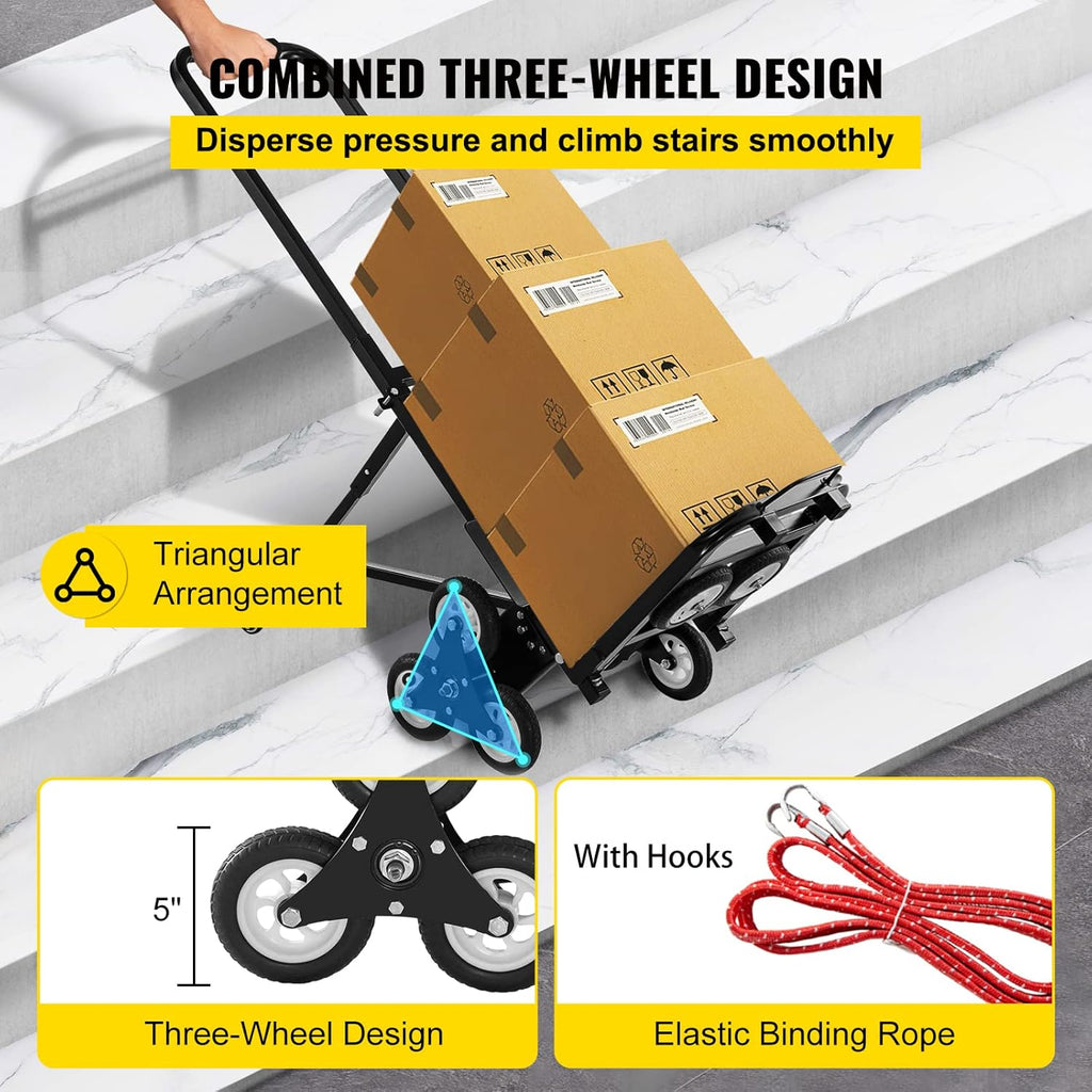 Heavy Duty Folding Hand Truck with 2 Backup and Assistant Wheels G35064