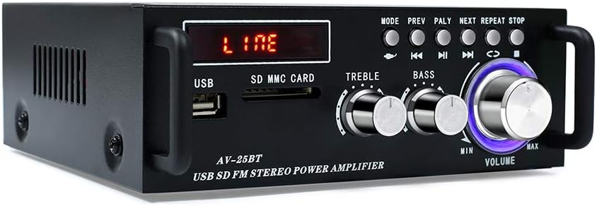 Wireless Bluetooth 5.0 Stereo Amplifier System, 200W Dual Channel Audio Receiver with Remote Control, Pack of 2 J176