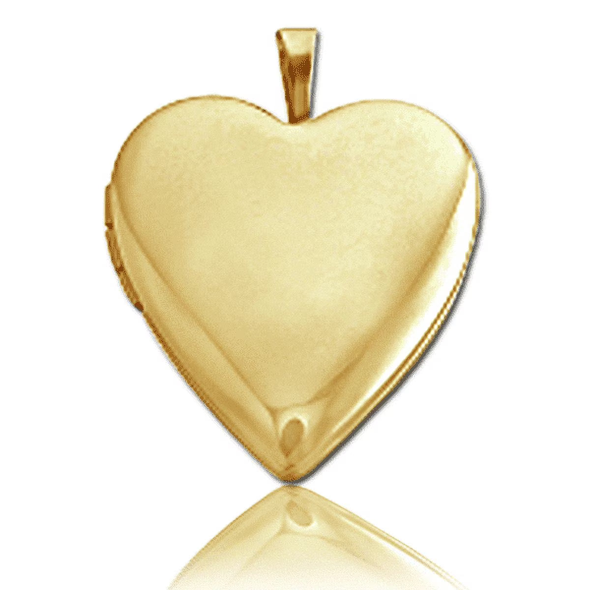 Solid 14K Yellow Gold Heart Locket Necklace Pendant O2034