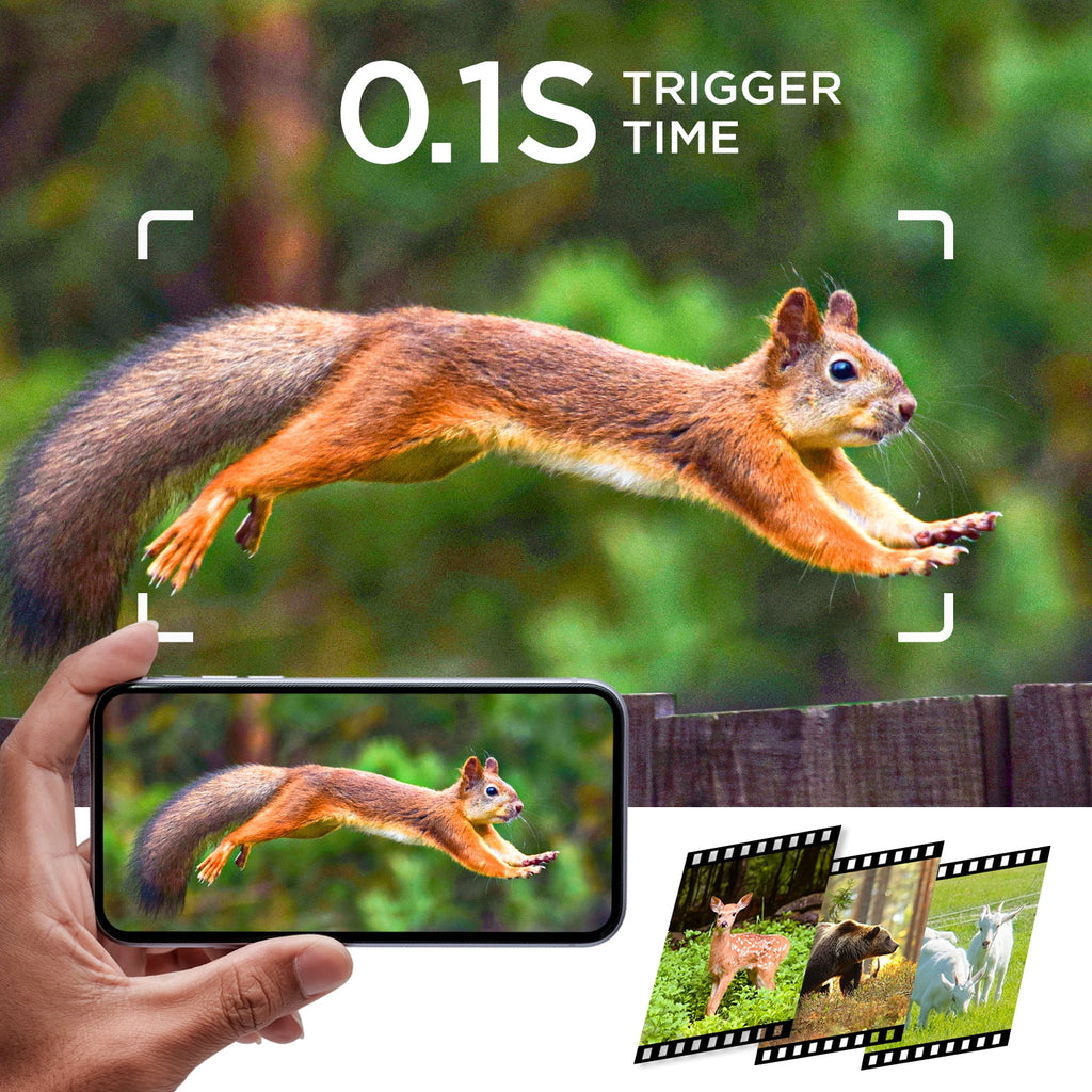 Trail Camera with SD Card 40MP 4K Infrared Night Vision Waterproof Motion Activated 120° Wide Angle 2.0" LCD E1619