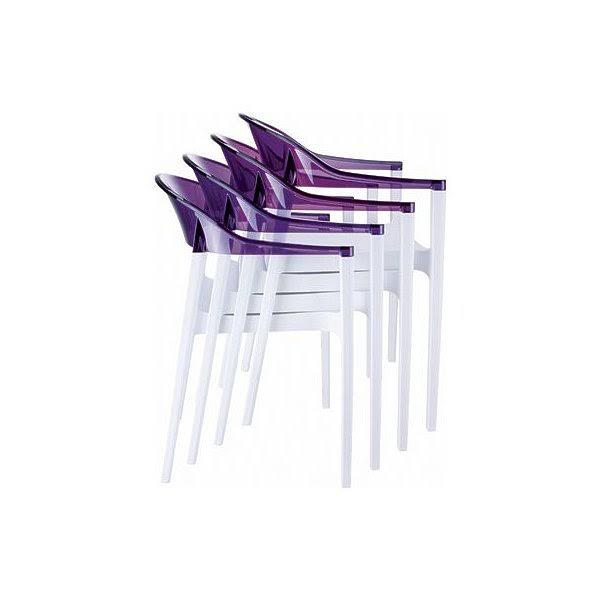 Black Transparent Dining Chair, Set of 4 Y411