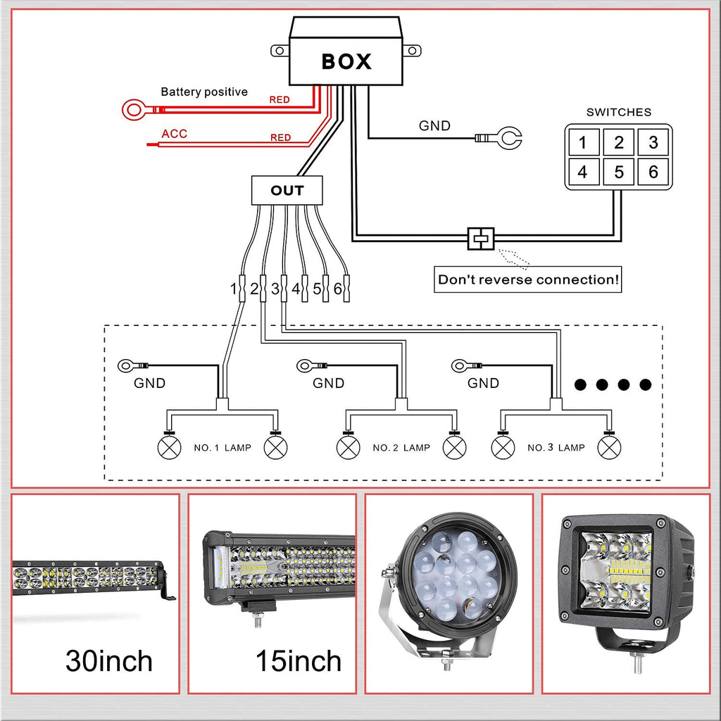6 Gang LED Switch Panel with Relay System Circuit Control Box C429