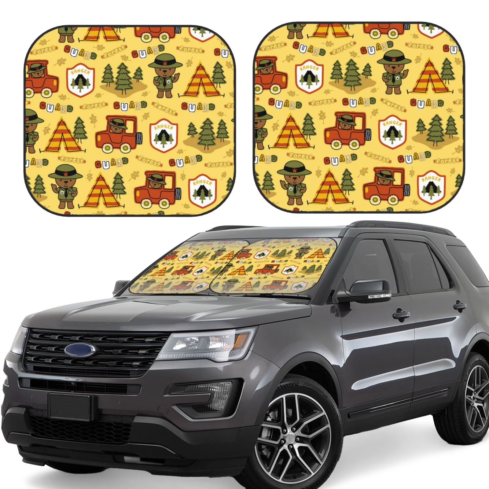 2 Piece Car Windshield Sun Shade O56635