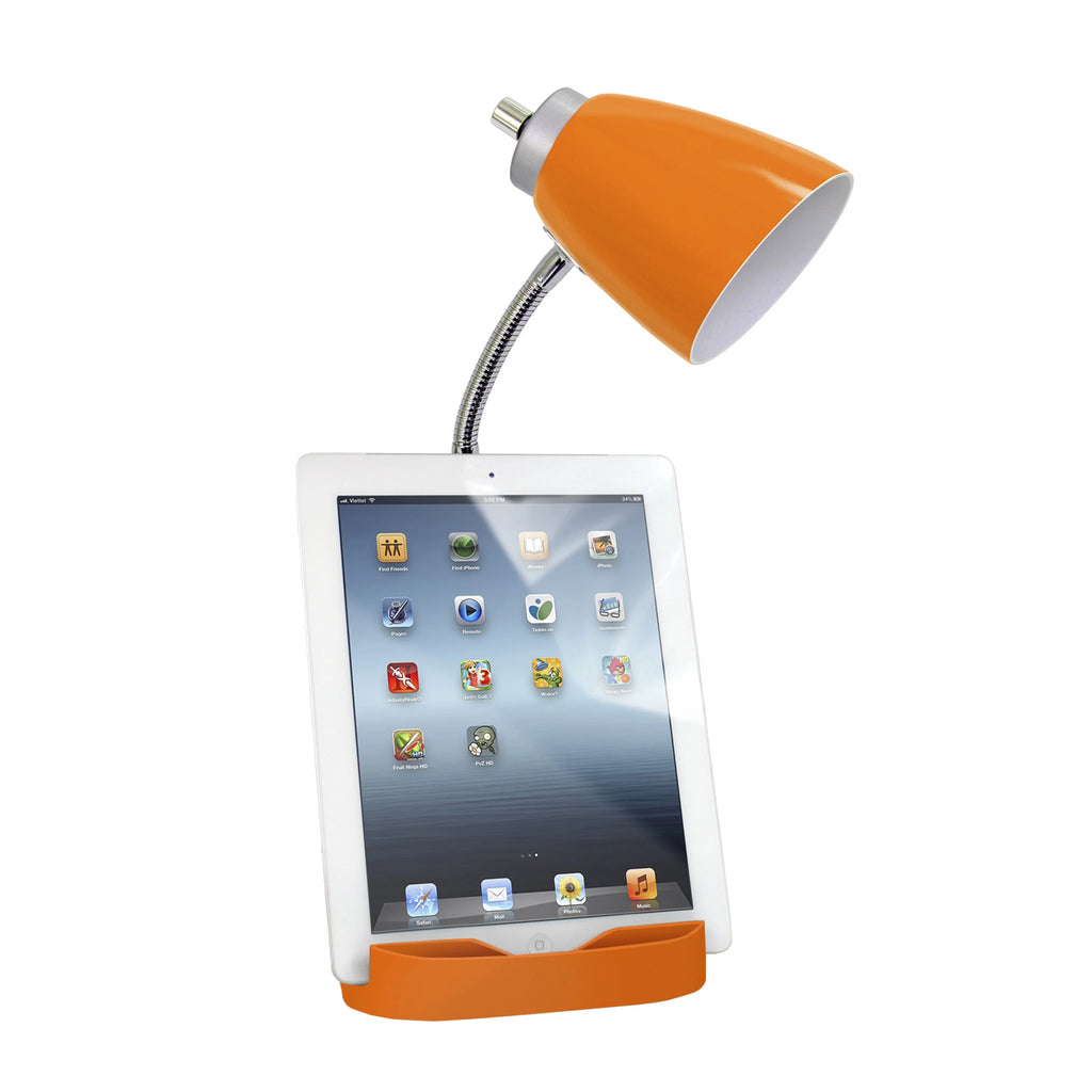 Orange Gooseneck Organizer Desk Lamp with USB port U56346