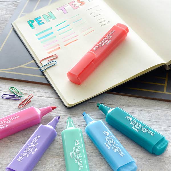 10 Fluorescent Textliner Markers Pastel Blue I983180