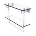 Double Glass Shelf with Towel Bar - Matte White / 16 inch K50009