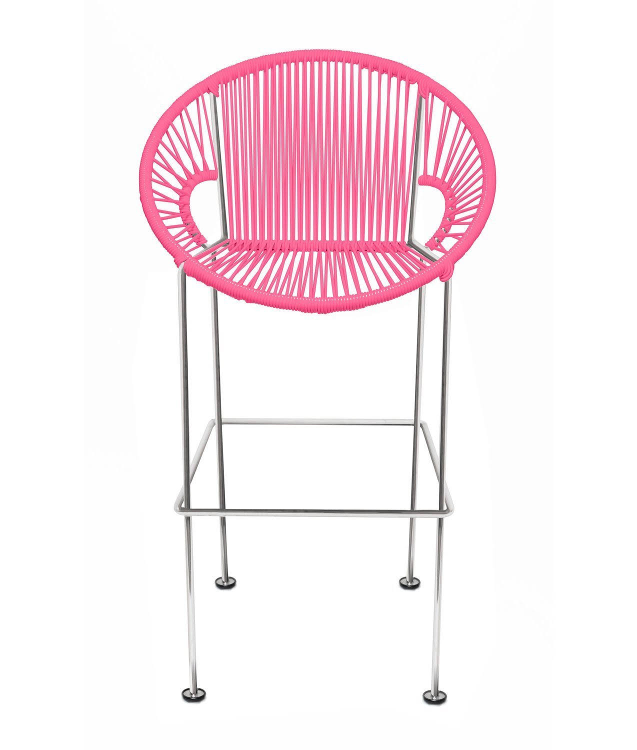 Pink / Chrome Bar Height Stool T8807