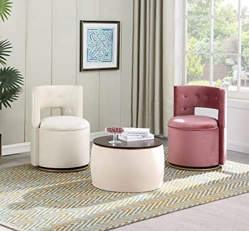 Blue Velvet Ottoman with Wooden Lid K40496