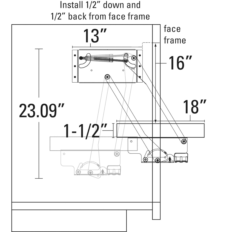 Steel Appliance Lift Cabinet U8264