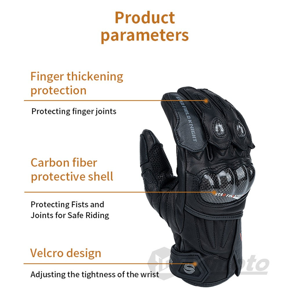 Vintage Leather Touchscreen Motorcycle Gloves A382