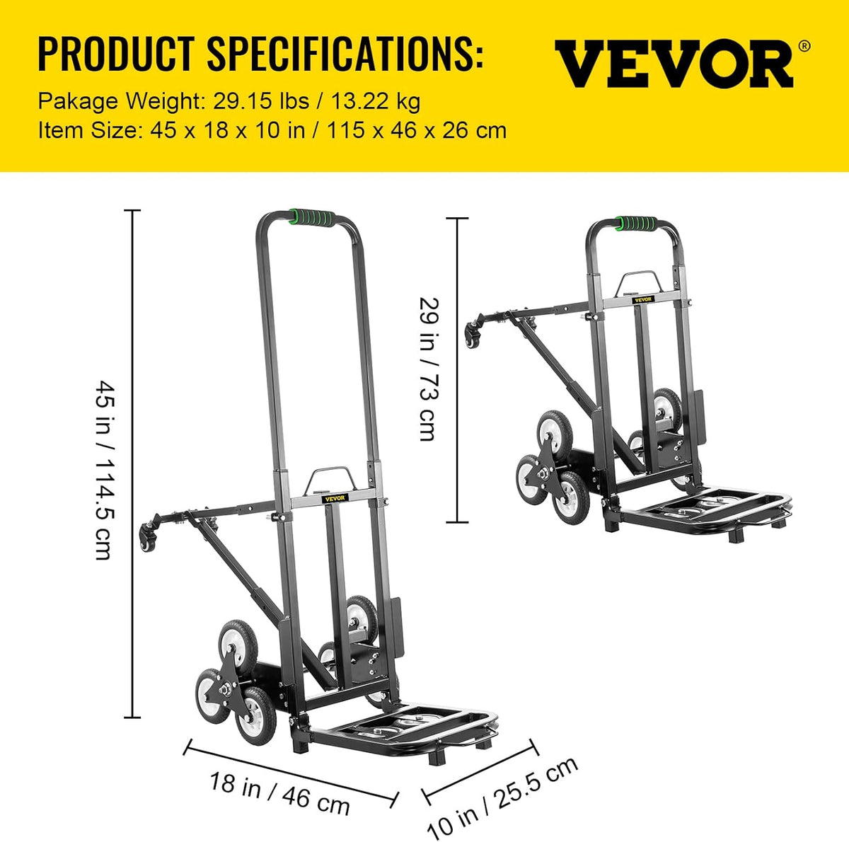 Heavy Duty Folding Hand Truck with 2 Backup and Assistant Wheels G35064