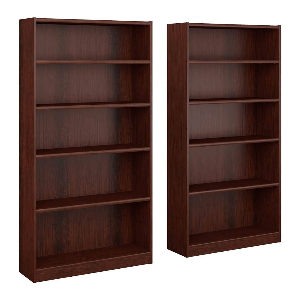 Black 5 Shelf Bookcase Set of 2 O860