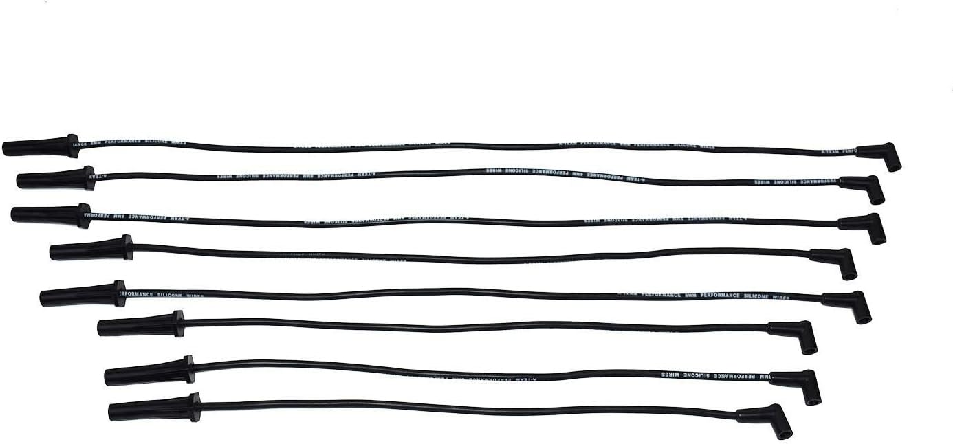 8.0mm Spark Plug Wires, 50K Volt Coil, Black Distributor Z234416