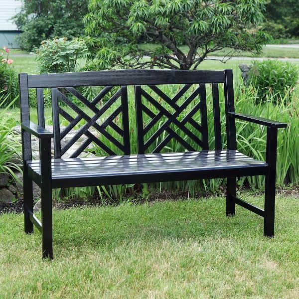 White Fretwork Bench Y6650