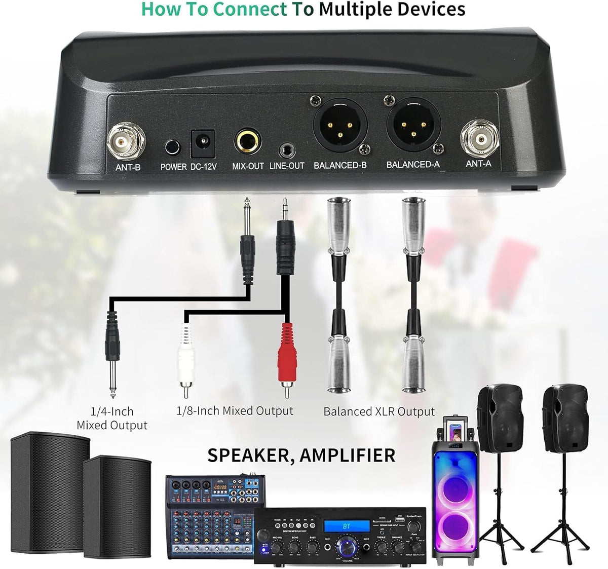 UHF Dual Channel Wireless Microphone System with LCD Display M630
