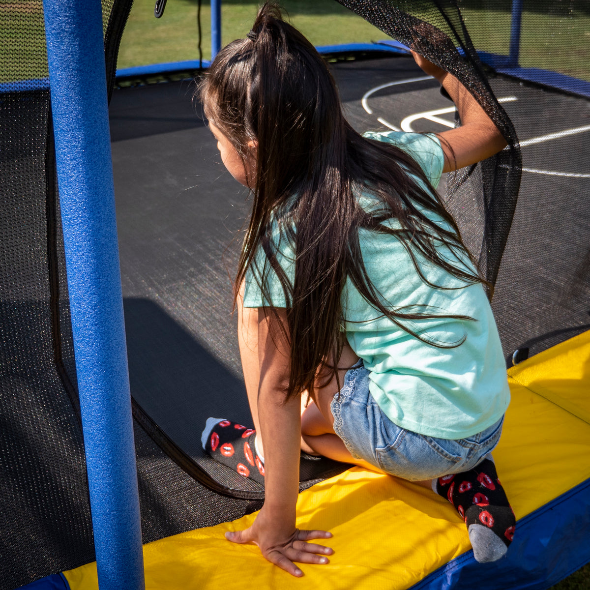10' x 15' Rectangle Trampoline with 2 Basketball Hoop and Safety Pad S4679