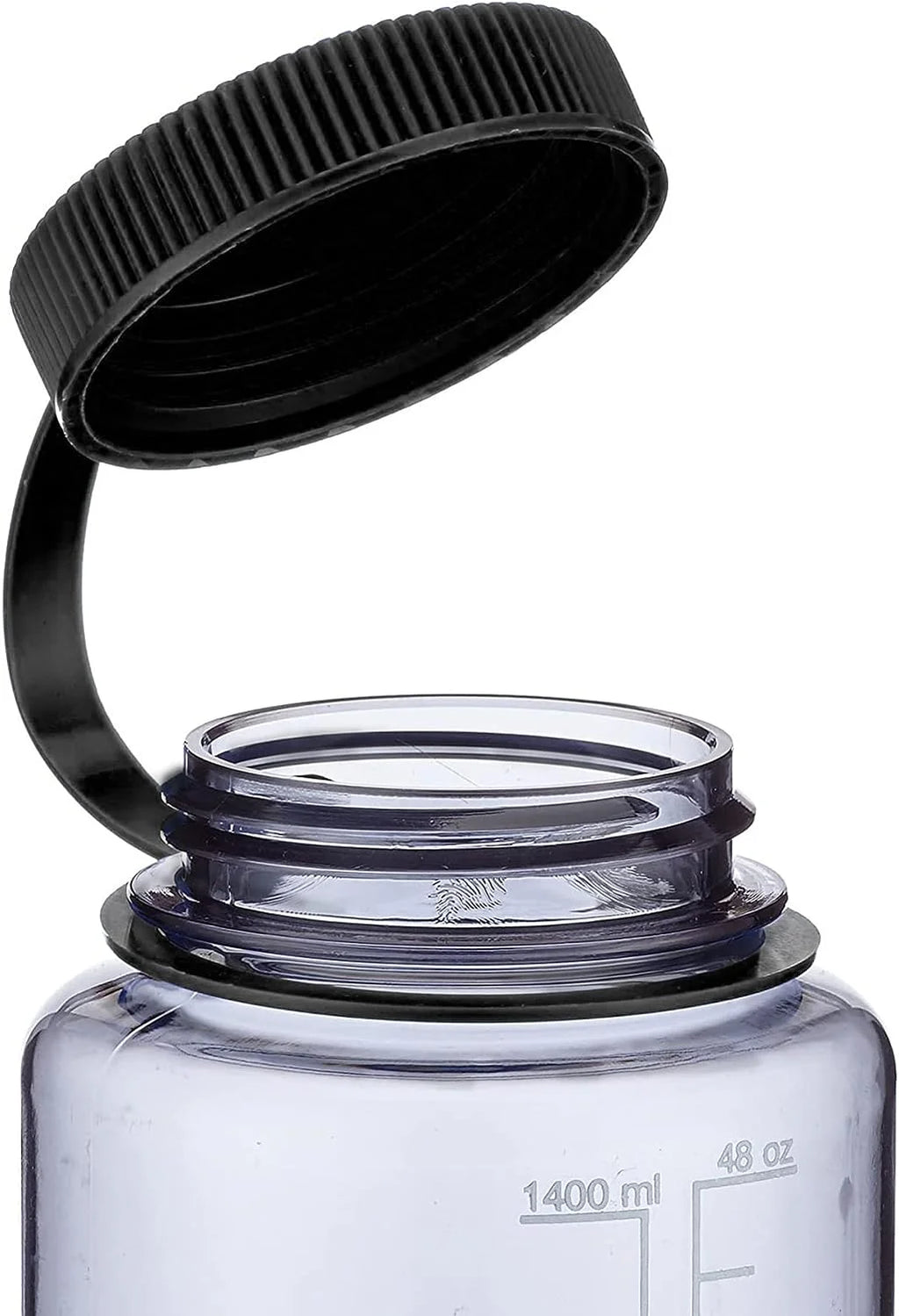 48 Oz Gray Tritan Wide Mouth Water Bottle with Black Lid N5336
