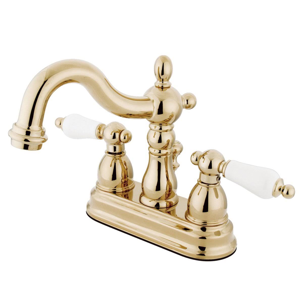 Satin Nickel 4x22 Centerset Lavatory Faucet with Brass Pop-Up R65284