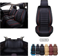 Black Faux Leather Car Seat Covers Set I804618