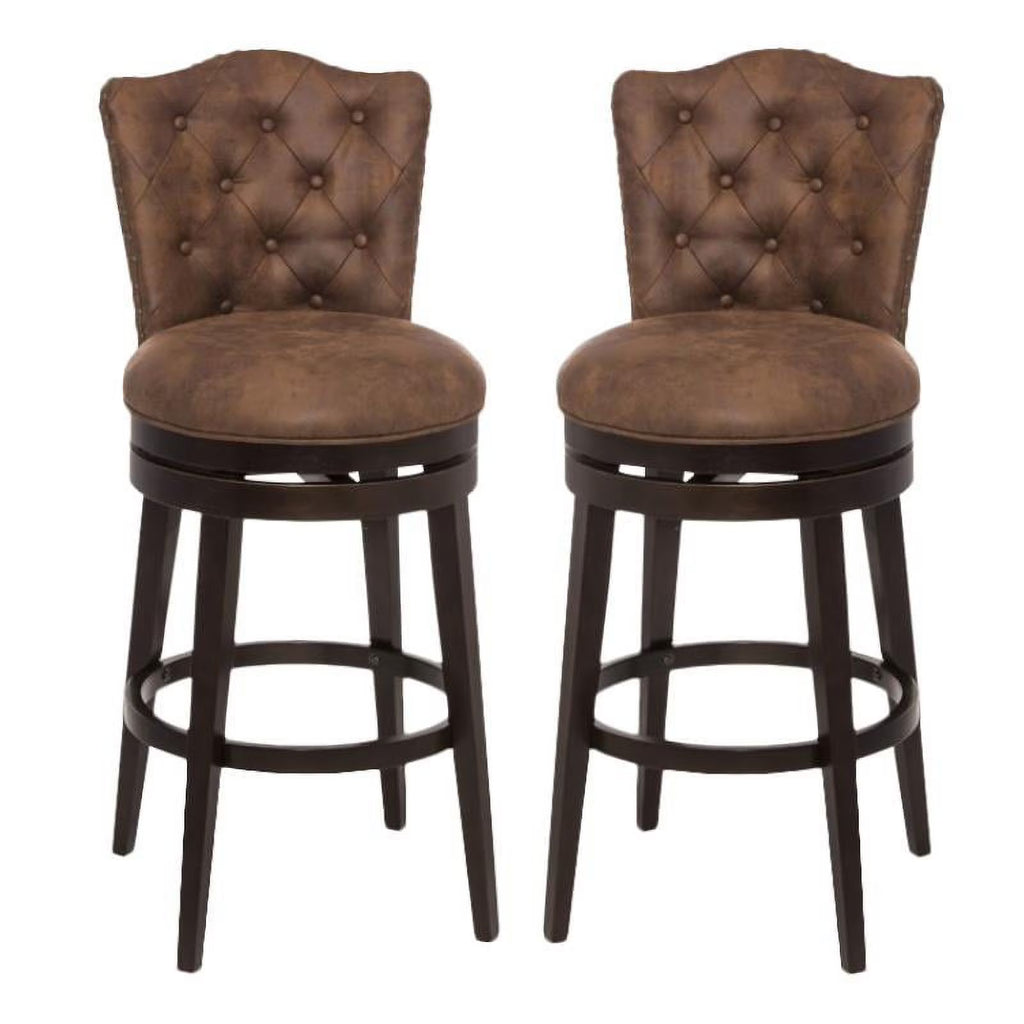 Faux Leather Swivel Bar Stool - Set of 2 H392