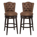 Faux Leather Swivel Bar Stool - Set of 2 H392