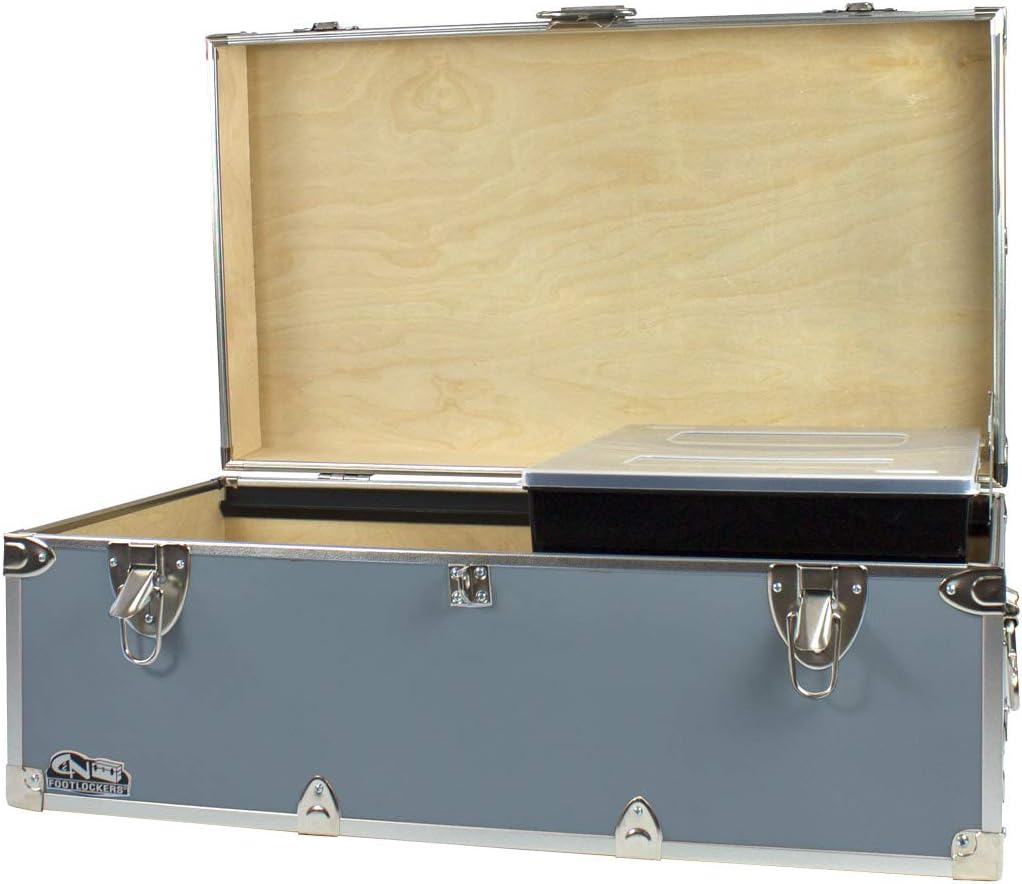 Footlockers Storage Chest with Organizer Tray, 32 x 18 x 13.5 Inches, Hot Pink L378695