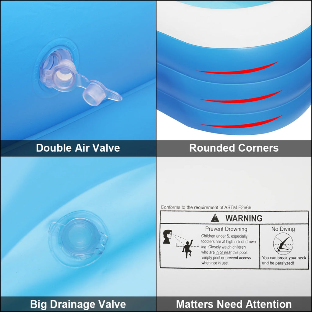 Inflatable Swimming Pool, 120" X 72" X 22" F35318
