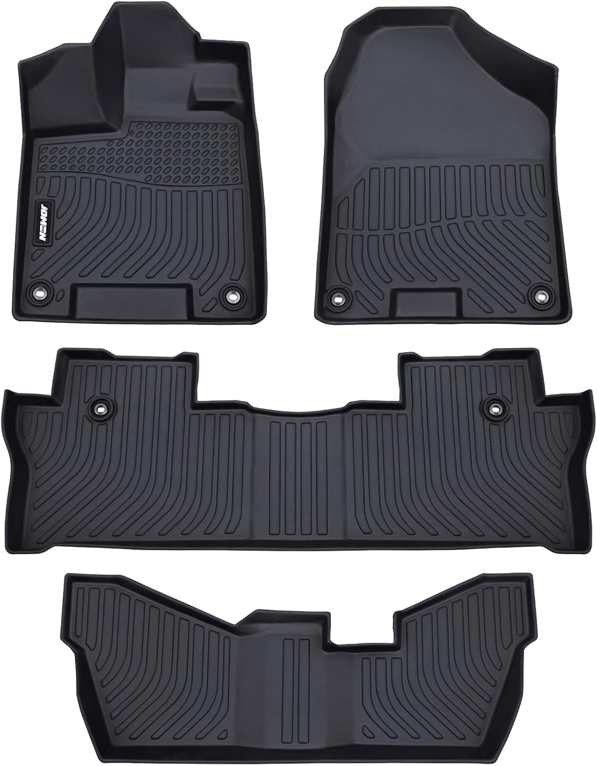 Black Custom Fit Car Floor Liner 3 Row Full Set P592907