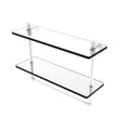 Matte White Two Tiered Glass Shelf with Towel Bar I2567