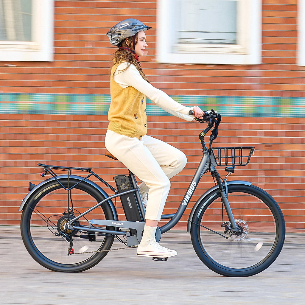 26" Electric Bike 7 Speed 20mph Black T6521