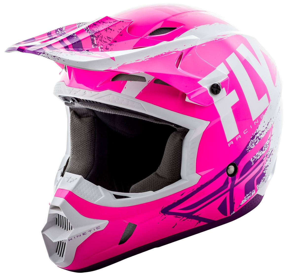 Neon Pink/White/Purple Helmet E868