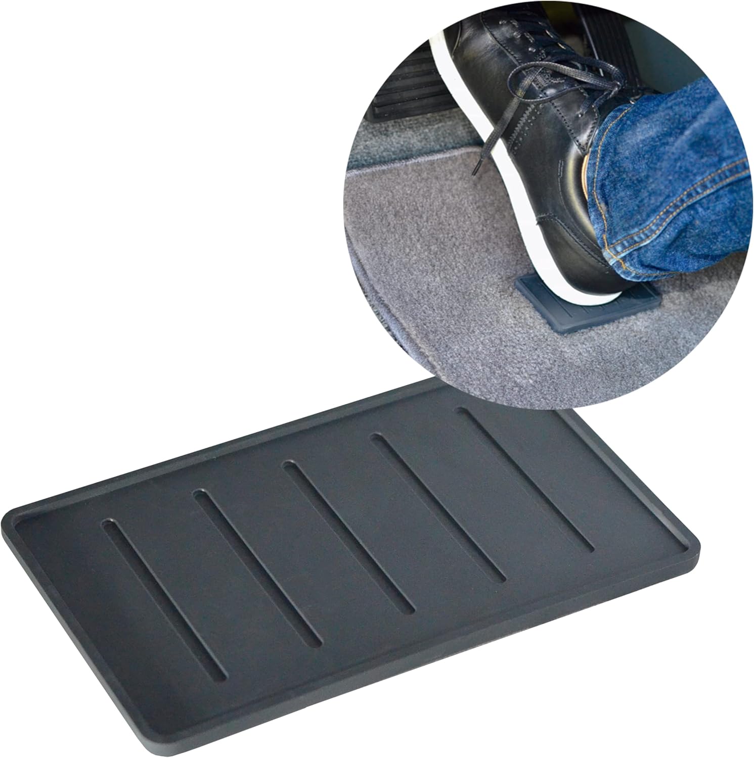 Universal Heel Protector Pad with Carpet-Safe Adhesive, Dark Grey, Pack of 2 O804
