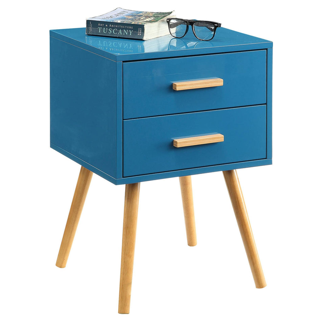 Blue 2-Drawer End Table F34738