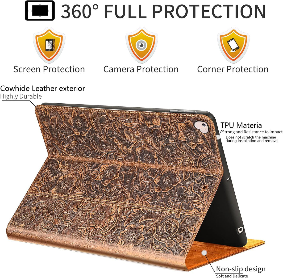 Genuine Leather Case for iPad Pro 12.9 inch 1st & 2nd Gen with Sleep/Wake Cover E452794