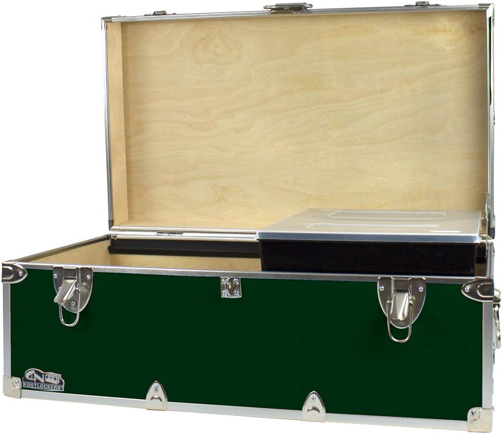Footlockers Storage Chest with Organizer Tray, 32 x 18 x 13.5 Inches, Hot Pink L378695