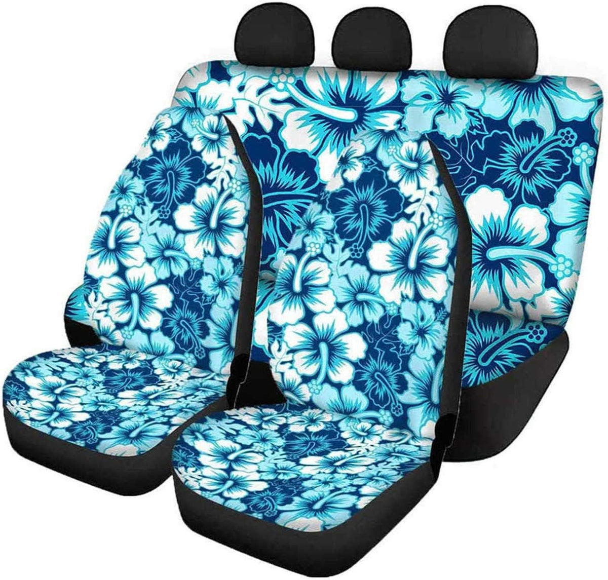 4Pcs Rainbow Color Printing Car Front Seat Covers Back Seat Protector Pads Bucket Seat Cushion M61285