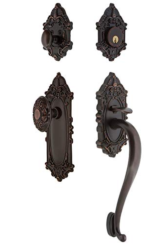 Victorian S Grip Front Door Handle and Deadbolt Set W60462
