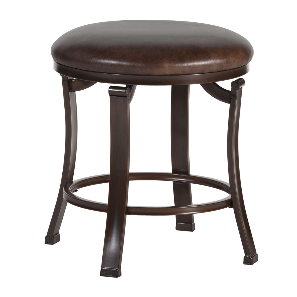 Antique Bronze Backless Metal Vanity Stool Q73088