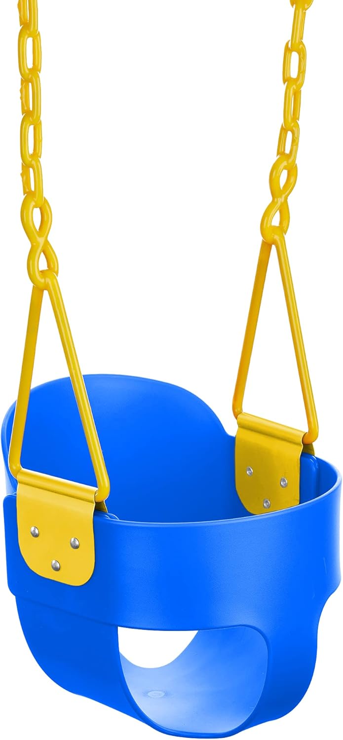 Blue Toddler Swing with Chain and Carabiners J738452