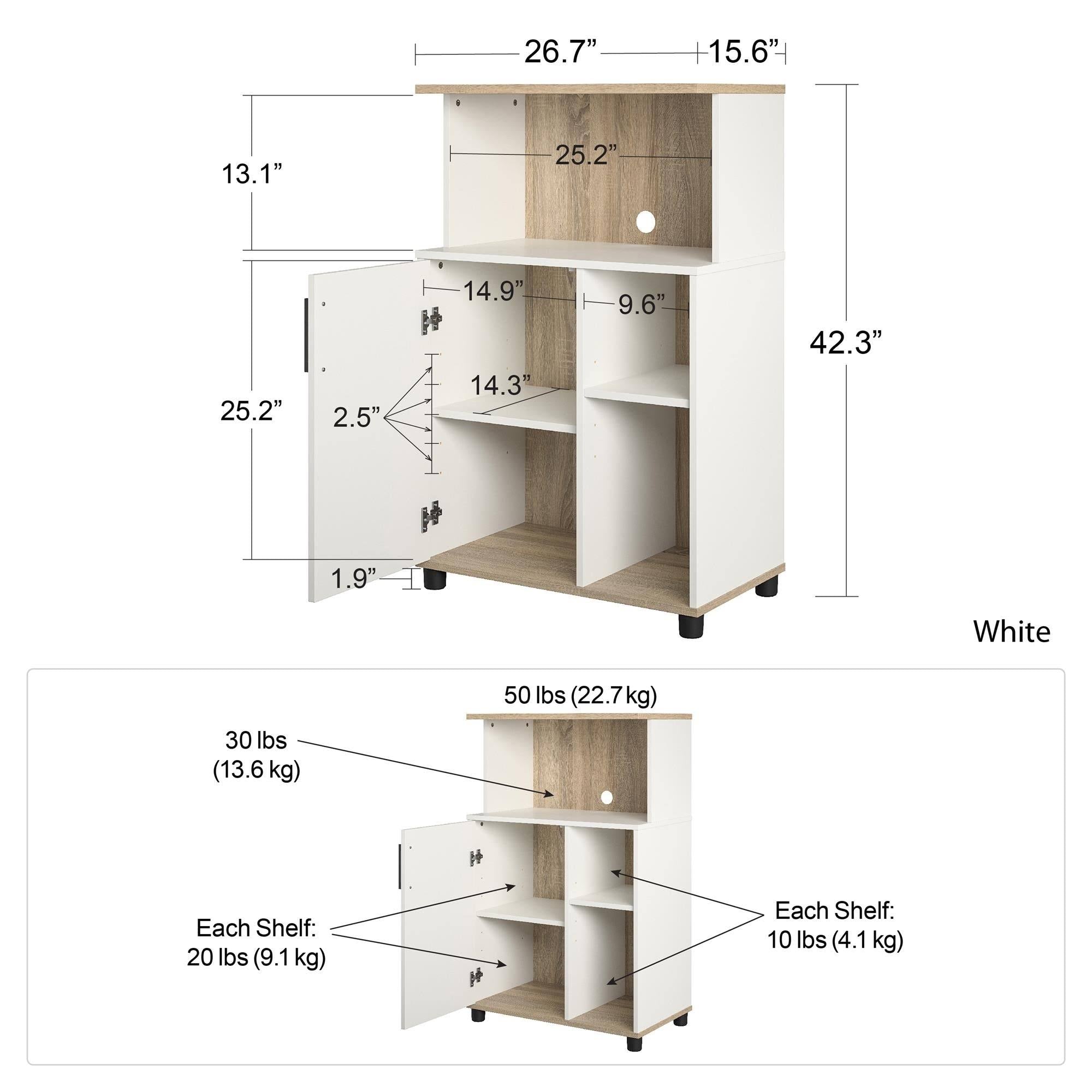 White Microwave Cart R426623