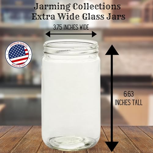 32 Oz Wide Mouth Glass Jars with Lids X1372