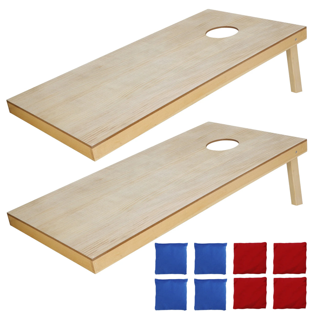 Portable Wood Cornhole Game Board Set with 8 Bean Bags & Carry Case M925