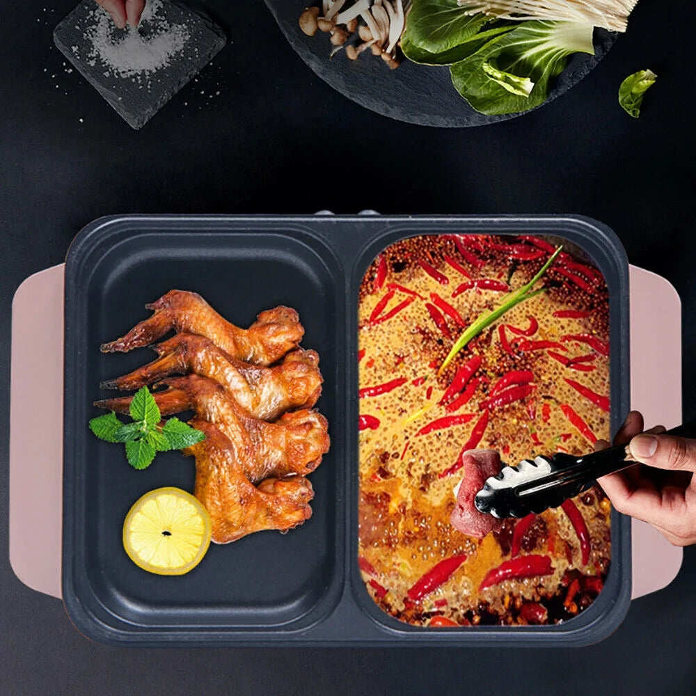2 In 1 Non-Stick Electric Hot Pot BBQ Grill C253906