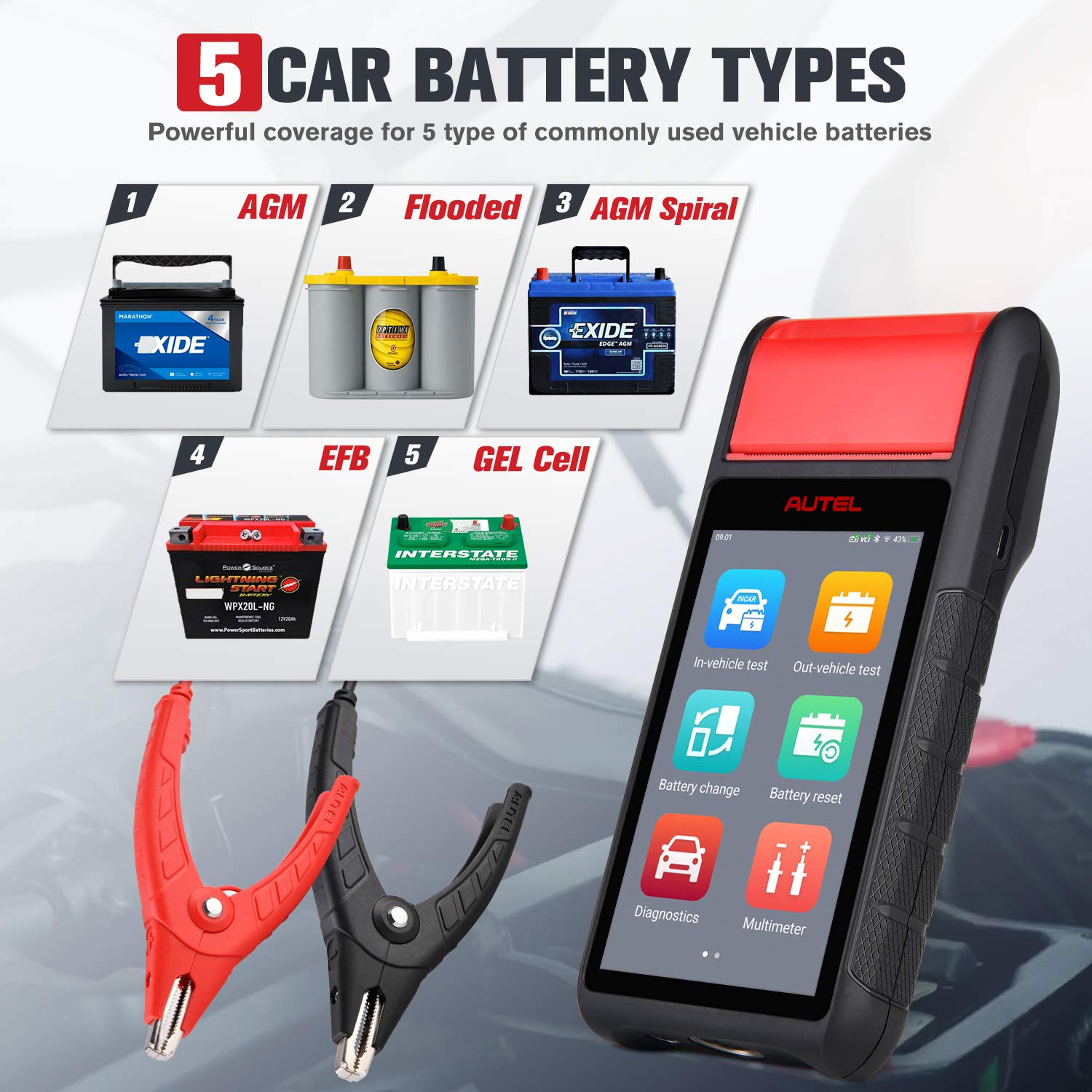 Autel Battery Tester MaxiBAS BT608 W485