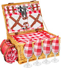 29 Pcs Picnic Set with Waterproof Blanket and Insulated Cooler Compartment V66259